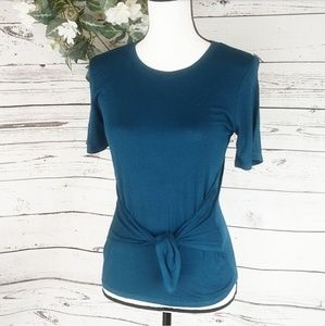 NWT Lucky Brand Teal Front Tie T-shirt